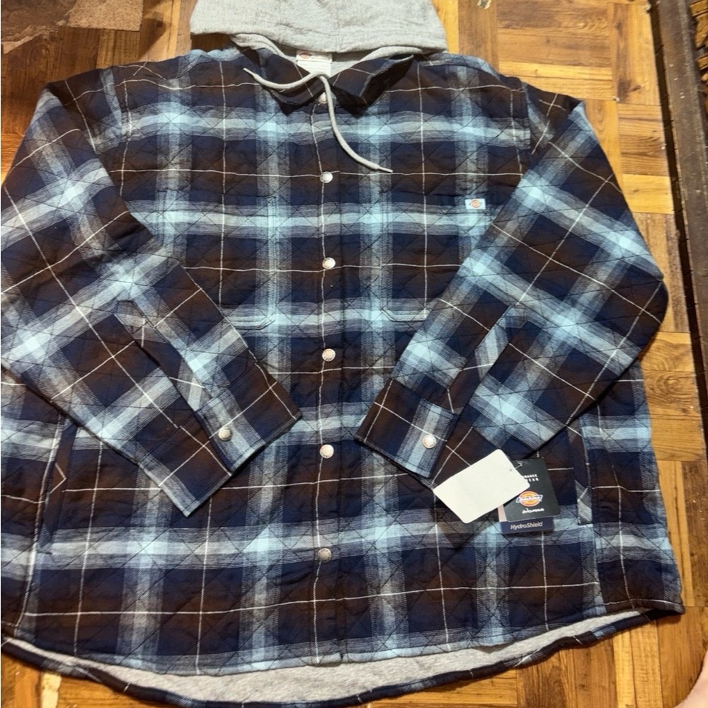 Dickies Hooded Duck Shirt Flannel Jacket, women’s size 3XL, NWTs